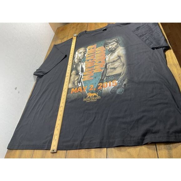 Manny Pacquiao vs. Mayweather Graphic Tee T-Shirt 5XL Big Black MGM 2015 Cotton - Picture 3 of 6